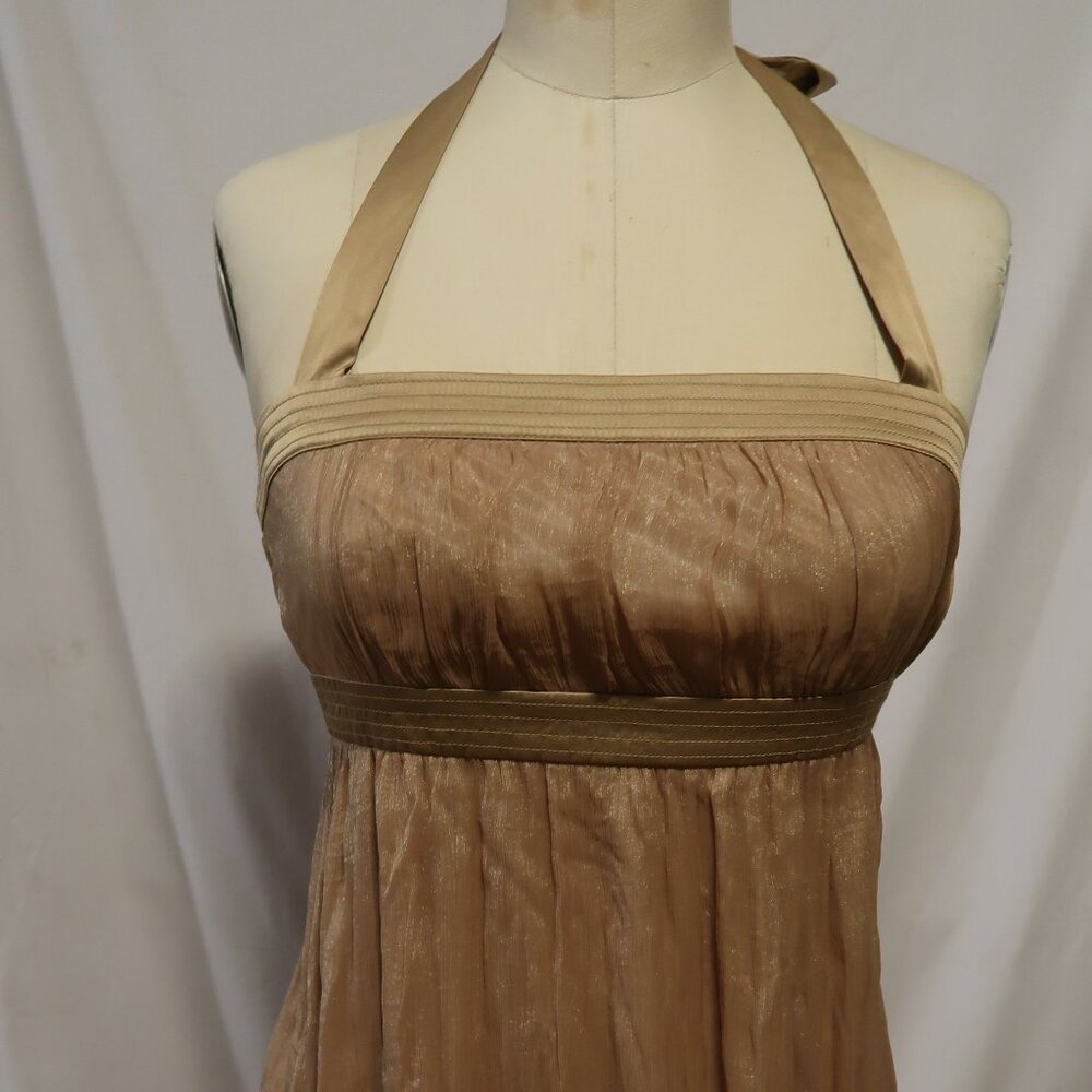 Gold Halter Cocktail Dress